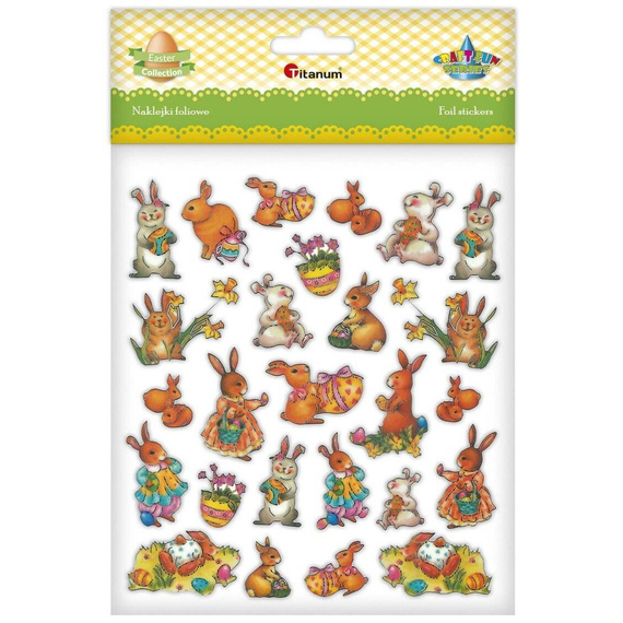 Naklejki wielkanocne zajączki mix 26szt