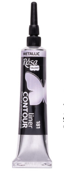 Farba akrylowa konturowa Rosa Talent 20ml Metaliczna Srebrna