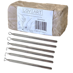 Zestaw rzeźbiarski Glina 5kg Narzędzia do modelowania gliny 6 elementów