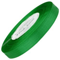 Wstążka satynowa mocna zielona 12mm - 32mb