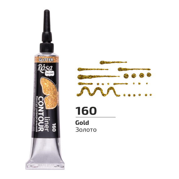 Farba akrylowa konturowa Rosa Talent 20ml Brokatowa Złota