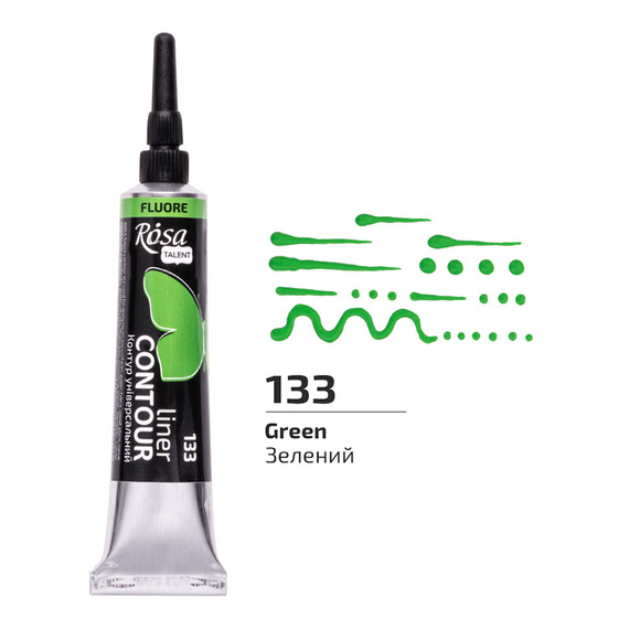 Farba akrylowa konturowa Rosa Talent 20ml Fluorescencyjna Zielona