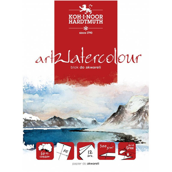 Blok do akwareli ArtWatercolour Koh-I-Noor 300 g - A5, 12 arkuszy