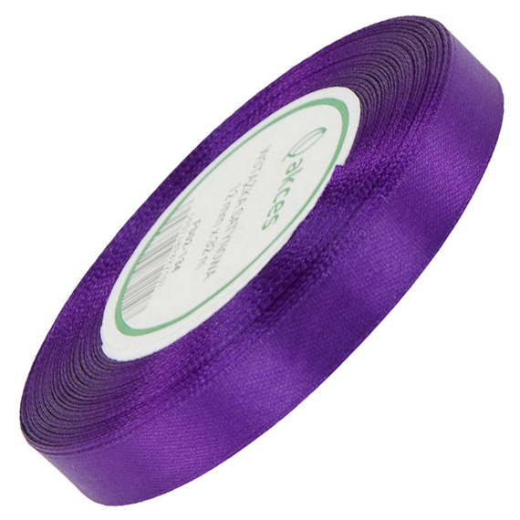 Wstążka satynowa ciemna fioletowa 12mm - 32mb