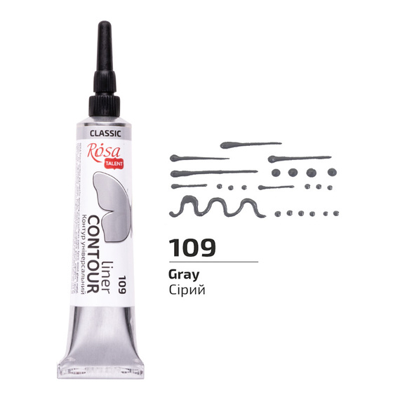 Farba akrylowa konturowa Rosa Talent 20ml Szara