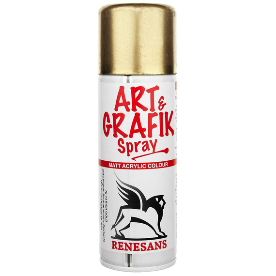 Farba metaliczna akrylowa w sprayu 200ml Renesans Art&Grafik, rich gold - złoto bogate