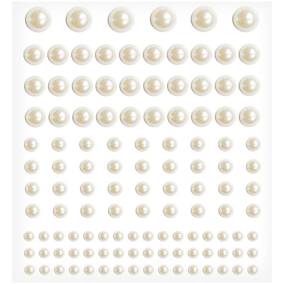 Perełki samoprzylepne mix ecru
