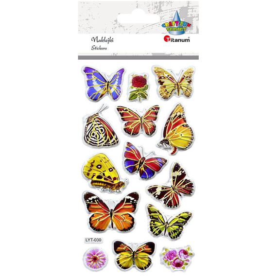 Naklejki miękkie wypukłe motyle mix 14szt