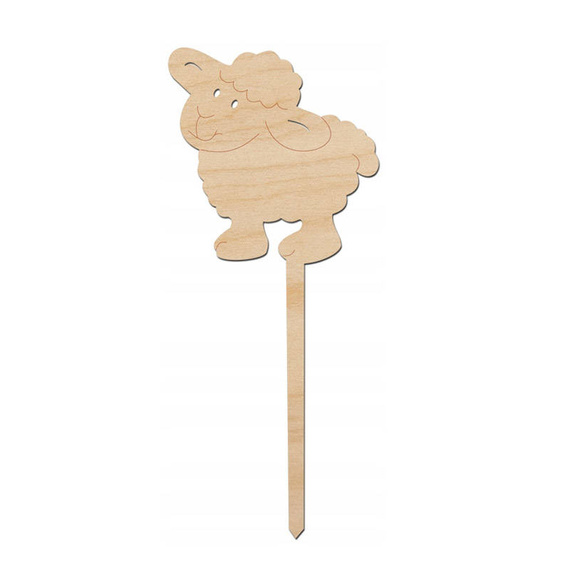 Ozdoba drewniana na patyku Owieczka 14cm Decor