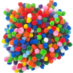 Miękkie pompony poliestrowe 7 mm 380 sztuk w kolorowym mixie LoveArt