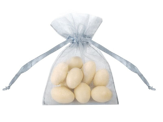 Woreczki z organzy srebrne 20szt - 10cm