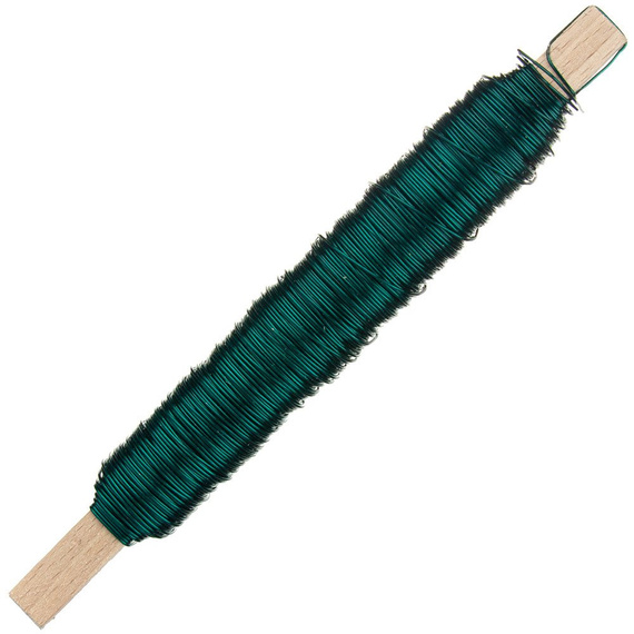 Drut florystyczny na patyku - Petrol ( c.zielony ) 0,5mm 100g