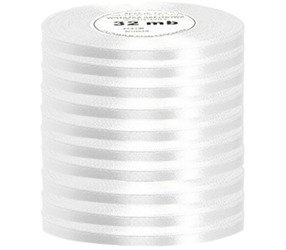 Wstążka satynowa biała 6mm - 32mb - 10szt