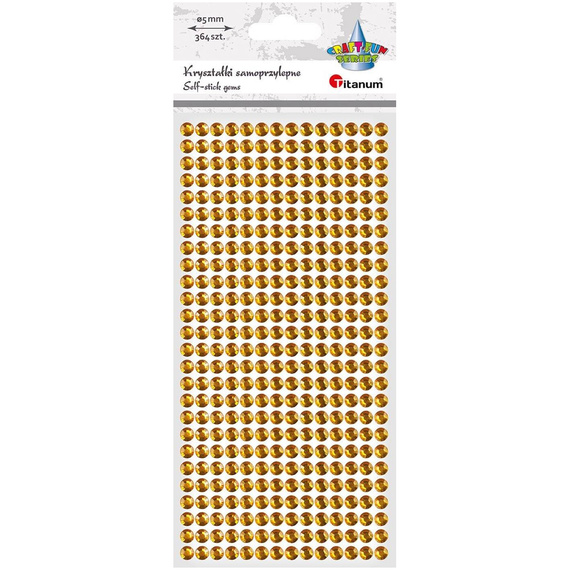 Kryształki samoprzylepne złote 364szt.
