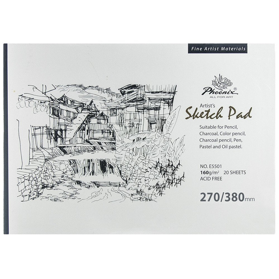 Szkicownik Sketch Pad Phoenix 160 g - 270x380 mm, 20 arkuszy