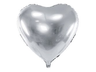 Balon foliowy serce 45 cm - 018 srebrny
