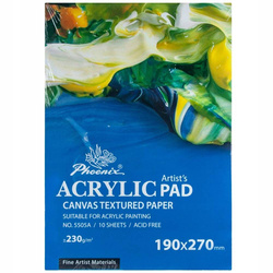 Blok do farb akrylowych Acrylic Pad Phoenix 230 g - 19x27 cm, 10 arkuszy testowy