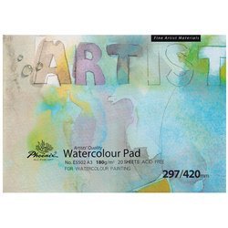 Blok do farb akwarelowych Watercolour Pad Phoenix 180 g - A3, 20 arkuszy ecru