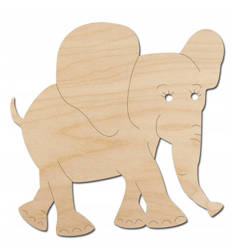 Drewniana podkładka 10x10cm - słoń