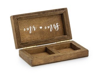 Drewniane pudełko na obrączki 10 x 5.5 cm