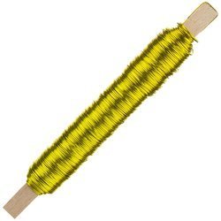 Drut florystyczny na patyku - Żółty 0,5mm 100g