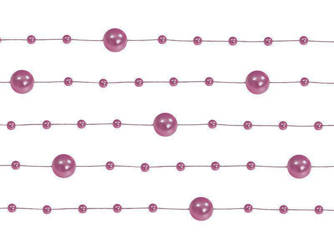 Girlanda perłowa  ciemny różowy 5 x 1,3 m
