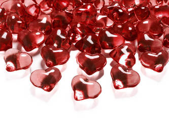 Kryształki serca 30 sztuk - czerwone 21mm