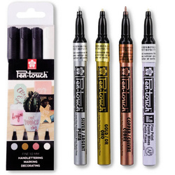 Markery metaliczne Pen-Touch - Zestaw 4 kolorów 1.0mm
