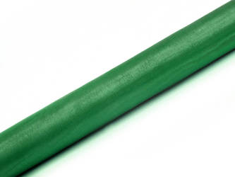 Organza gładka 36cm 9m - ciemny zielony materiał na rolce