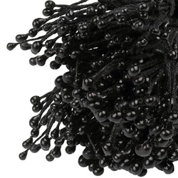 Pręciki do kwiatów błyszczące - czarne 150szt