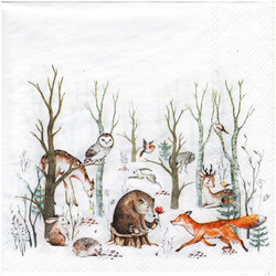 Serwetka 33x33cm - Forest fairytale leśne zwierzęta