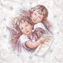 Serwetka 33x33cm - Two Christmas Angels anioły