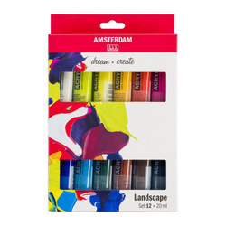 Zestaw farb akrylowych Landscape Amsterdam 12x20ml