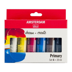 Zestaw farb akrylowych Primary Amsterdam 6x20ml