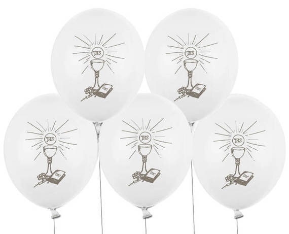 Balony na komunię 27cm - 5 sztuk