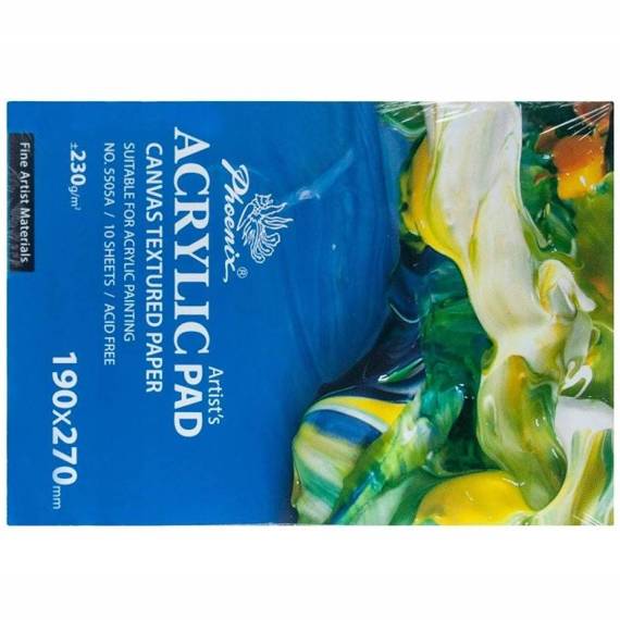 Blok do farb akrylowych Acrylic Pad Phoenix 230 g - 19x27 cm, 10 arkuszy testowy