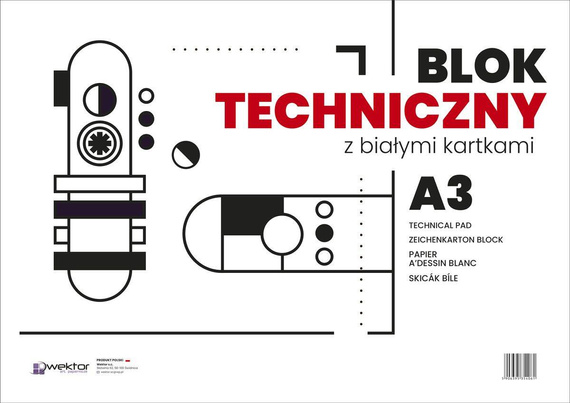 Blok techniczny biały Wektor 160 g - A3, 10 arkuszy