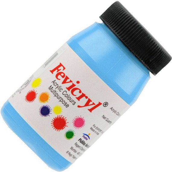 Farba akrylowa 50 ml do tkanin i drewna Fevicryl - Sky blue - błękitna