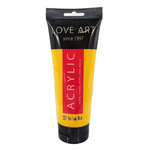 Farba akrylowa LoveArt 200ml - 227 Yellow Mid - żółta