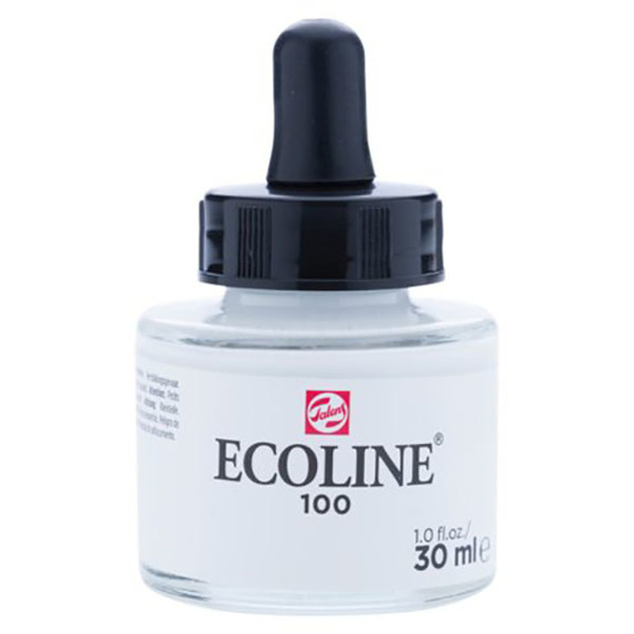 Farba akwarelowa Ecoline z pipetką - white 100 biała