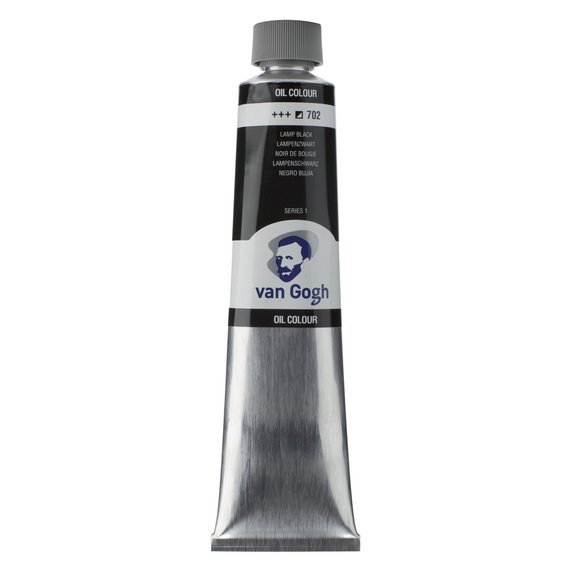 Farba olejna Talens Van Gogh 200 ml - 702 Lamp black - czarna