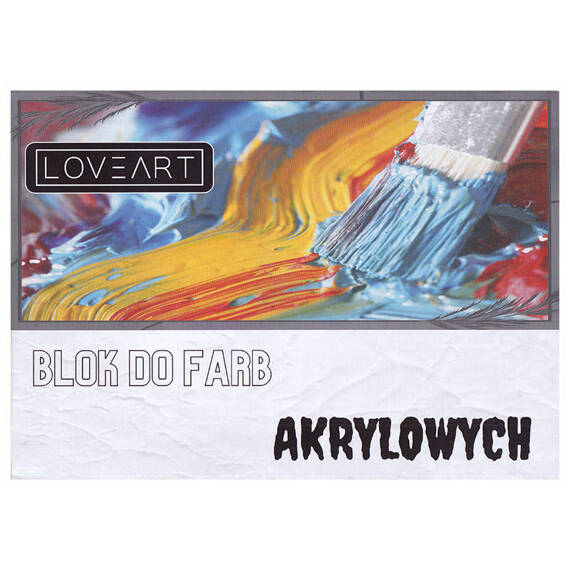 Farby akrylowe Loveart 12x12ml, blok do farb, zestaw pędzli