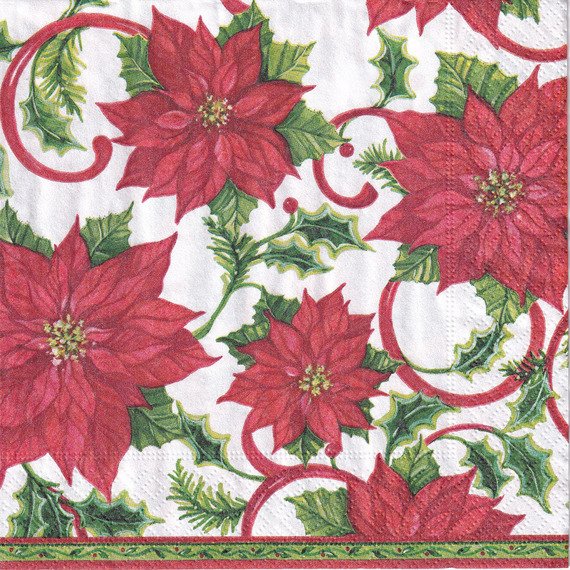 Serwetka 33x33cm - Classic Poinsettia