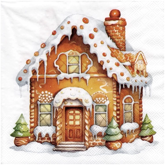 Serwetka 33x33cm - Gingerbread House domek z piernika