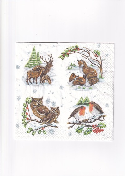 Serwetka 33x33cm - Winter Animals zwierzęta