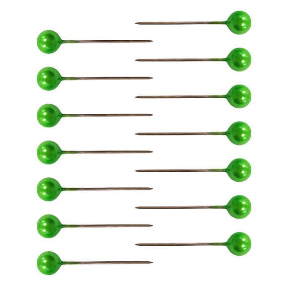 Szpilki dekoracyjne perłowe 22mm - 100 sztuk jasna zieleń