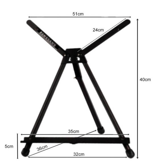 Sztaluga aluminiowa stołowa w pokrowcu 40cm. - czarna