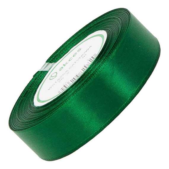 Wstążka satynowa mocna zielona 25mm - 32mb