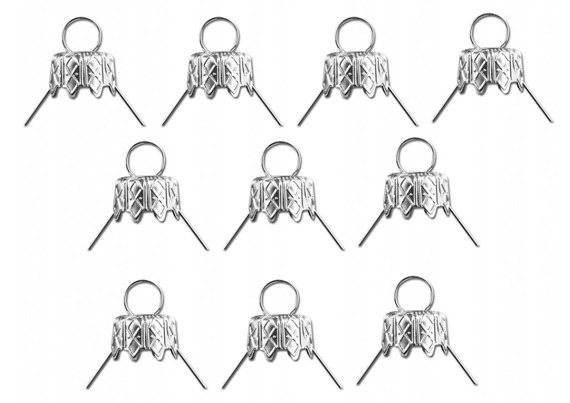 Zawieszki do bombek 7mm srebrne haczyki 10 sztuk 