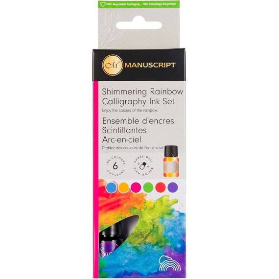 Zestaw tuszy do kaligrafii Rainbow Manuscript 6x7ml odcienie tęczowe